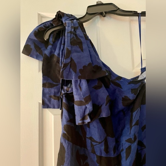 Kate Spade X Target 4 Classic Rose Navy Blue Black Floral Linen Blend Jumpsuit - Picture 3 of 7